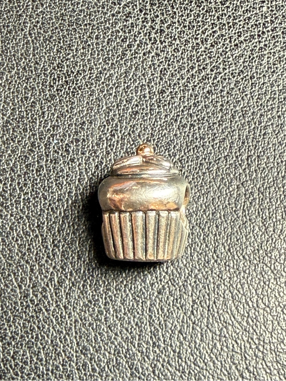 AUTHENTIC Pandora Retired Sterling Silver w/ 14K Gold Cupcake Charm Pendant